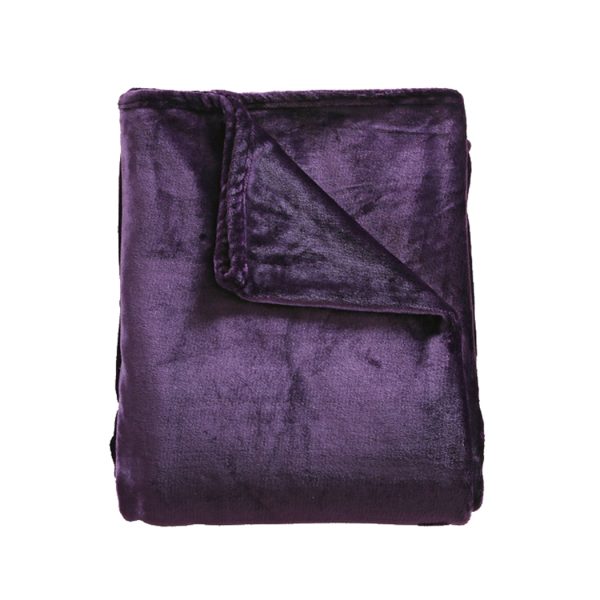 320GSM Ultra Soft Mink Blanket Warm Throw – 220 x 160 cm, Aubergine