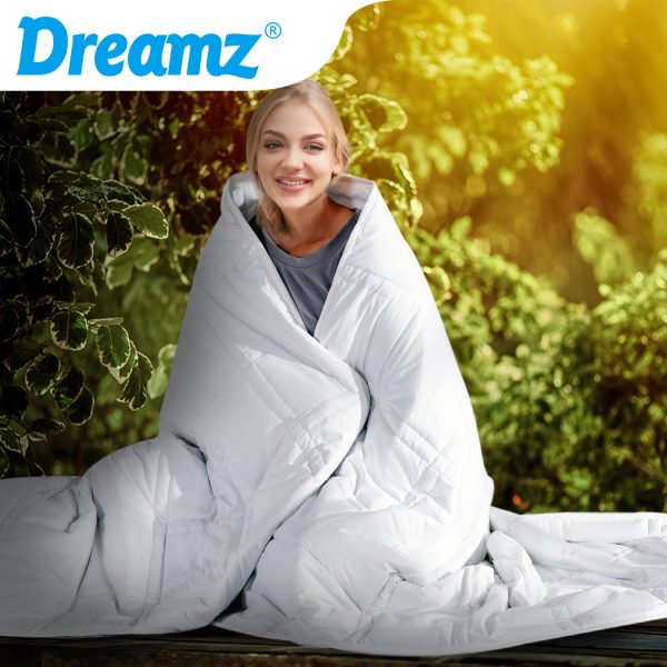Weighted Blanket Summer Cotton Heavy Gravity Adults Deep Relax Relief – White, 2.3 KG