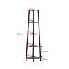 5 Tier Corner Shelf Industrial Ladder Shelf Wooden Storage Display Rack