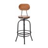 2x Levede Industrial Bar Stools Kitchen Stool Wooden Barstools Swivel Vintage