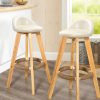 Leather Swivel Bar Stool Kitchen Stool Dining Chair Barstools