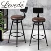 Industrial Bar Stools Kitchen Stool PU Leather Barstools Swivel Chair – 2