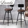 Industrial Bar Stools Kitchen Stool PU Leather Barstools Swivel Chair – 4