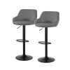 2x Bar Stools Kitchen Barstools PU Leather Chairs Gas Lift Swivel – Grey