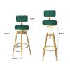 Bar Stools Kitchen Stool Chair Swivel Barstools Velvet Padded Seat – Green