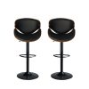 1x Bar Stools Kitchen Gas Lift Wooden Beech Stool Chair Swivel Barstools – Black