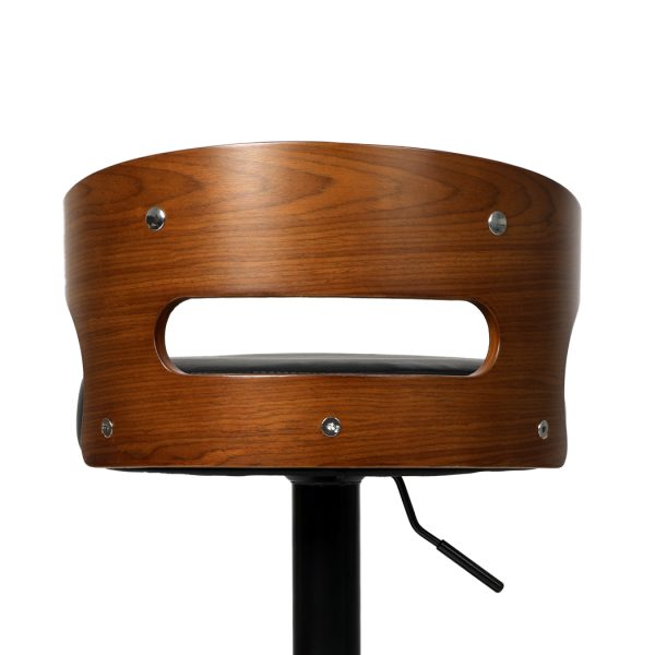 1x Bar Stools Kitchen Gas Lift Wooden Beech Stool Chair Swivel Barstools – Black