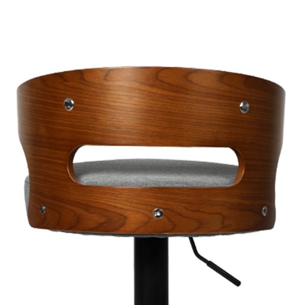 1x Bar Stools Kitchen Gas Lift Wooden Beech Stool Chair Swivel Barstools – Grey and Black