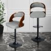 1x Bar Stools Kitchen Gas Lift Wooden Beech Stool Chair Swivel Barstools – Grey