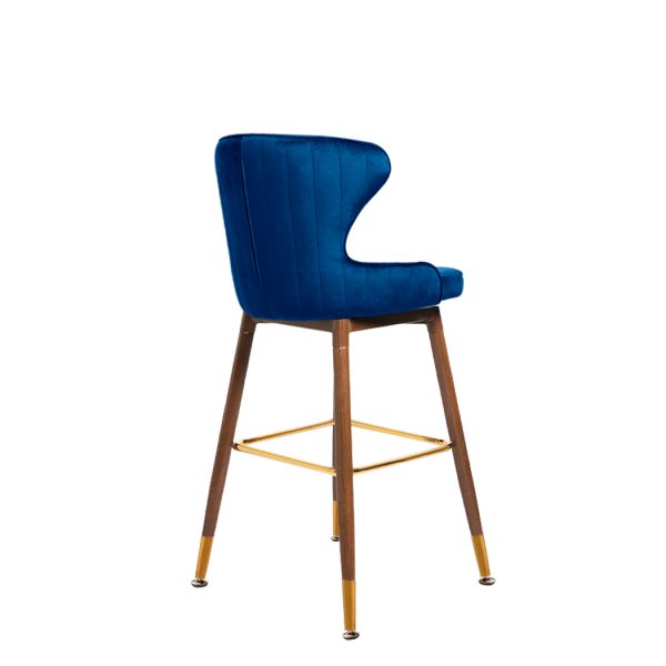 2x Bar Stools Kitchen Stool Chairs Velvet Swivel Barstools Luxury Blue
