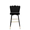 2x Bar Stools Kitchen Stool Chairs Velvet Swivel Barstools Luxury Black