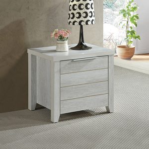 Rochester Bedside Table 2 drawers Storage Table Night Stand MDF – White Ash