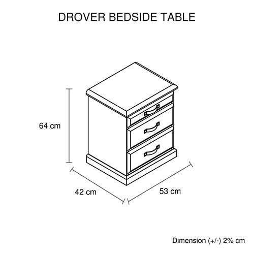 Swissvale Drover Bedside Table Ozzy Colour