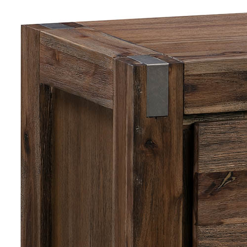 Alton Bedside Table 2 drawers Night Stand in Solid Acacia Wood Chocolate Colour