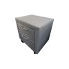 Dewsbury Bedside Table 2 drawers Night Stand Upholstery Fabric Storage in Light Grey Colour