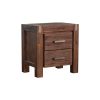 Hawthorne Bedside Table 2 drawers Night Stand Solid Wood Acacia – Chocolate