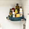 360 Degree Wall-Mounted Rotating Bathroom Organiser Corner Vanity Rack Toilet Adhesive Storage Shelf
