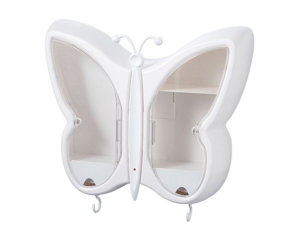 Butterfly Shape Wall-Mounted Makeup Organiser Dustproof Waterproof Bathroom Storage Box Home Decor