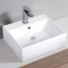 Ceramic Basin Bathroom Wash Counter Top Hand Wash Bowl Sink Vanity Above Basins – 51 x 43 x 14.5 cm