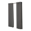 2x Blockout Curtains Panels 3 Layers Eyelet Room Darkening – 132 x 213 cm, Charcoal