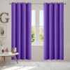 2x Blockout Curtains Panels 3 Layers Eyelet Room Darkening – 140 x 230 cm, Purple