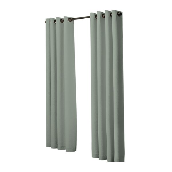 2x Blockout Curtains Panels 3 Layers Eyelet Room Darkening – 140 x 230 cm, Grey