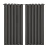 2x Blockout Curtains Panels 3 Layers Eyelet Room Darkening – 240 x 230 cm, Charcoal