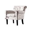 Luxury Upholstered Armchair Dining Chair Single Accent Padded Fabric Sofa – 1