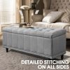 Storage Ottoman Blanket Box Fabric Rest Chest Toy Foot Stool Bed Bench – Dark Grey