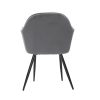 2x Dining Chairs Kitchen Steel Chair Velvet Removable Cushion Seat Covers – Grey