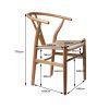 Set of 2 Dining Chairs Rattan Seat Side Chair Kitchen Wood Furniture – Oak