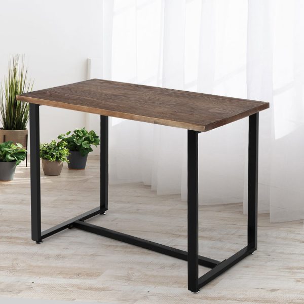 Dining Table Industrial Wooden Metal Kitchen Tables Cafe Restaurant 110cm