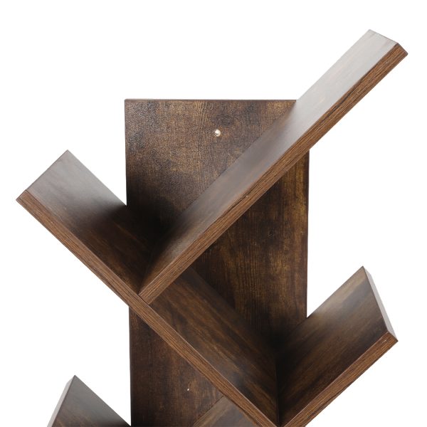 8-Tier Bookshelf Wooden Tree Bookcase Storage Home Decor Display Stand