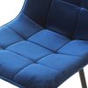 4x Dining Chairs Kitchen Table Chair Lounge Room Retro Padded Seat Velvet – Blue