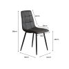4x Dining Chairs Kitchen Table Chair Lounge Room Padded Seat PU Leather – Grey