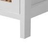 Harker Bedside Tables Drawers Side Table Paulownia Wood Storage Cabinet White