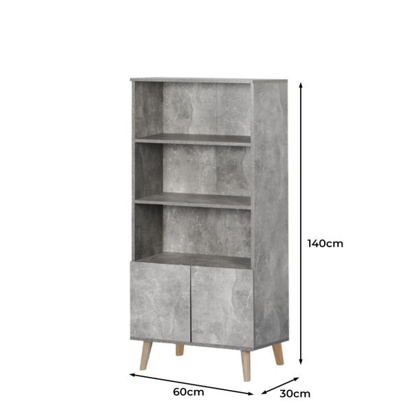 Bookshelf Industrial Display Shelf Cabinet Storage Bookcase Ladder Stand