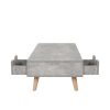 Coffee Table Storage Tables Drawer Wooden Shelf Cabinet Living Room Grey