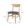 Dining Chair Kitchen Table Chair Natural Wood Linen Fabric Cafe Lounge – 4