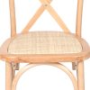 2x Dining Chairs Kitchen Table Chair Natural Wood Rattan Seat Cafe Lounge