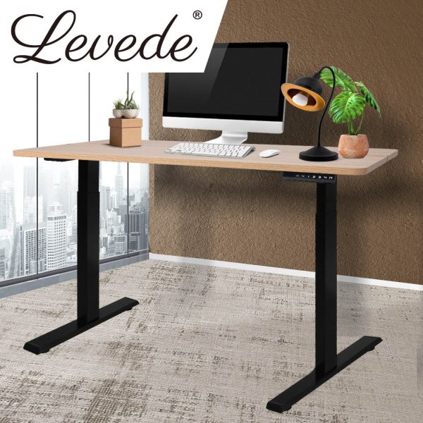 Standing Desk Motorised Height Computer Table Electric Adjustable Stand – Oak