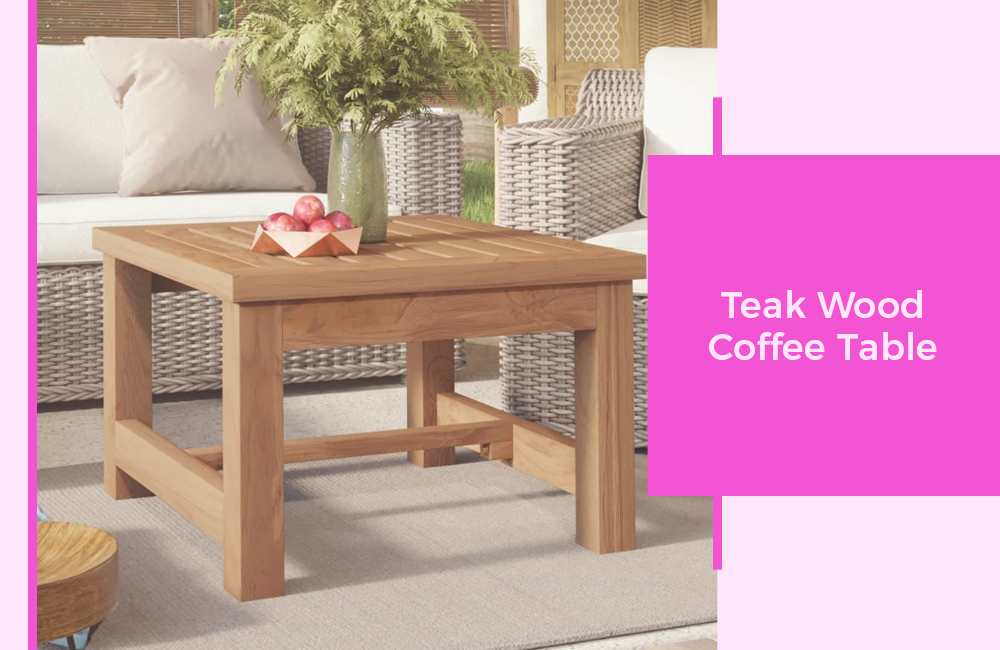 Natural teak wood coffee table
