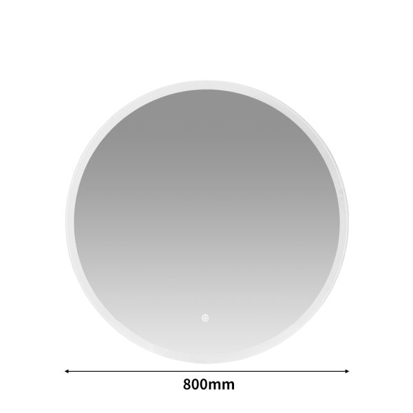 LED Wall Mirror Round Anti-fog Bathroom Mirrors Makeup Light Decor – 80 cm