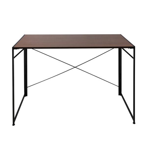 Office Desk Computer Work Study Gaming Foldable Home Student Table Metal Stable – Brown