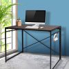 Office Desk Computer Work Study Gaming Foldable Home Student Table Metal Stable – Brown