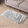 Floor Rugs Sheepskin Shaggy Rug Area Carpet Bedroom Living Room Mat – 60 x 120 cm, Grey