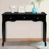 Hall Console Table Hallway Side Dressing Entry Wooden French Drawer – Black