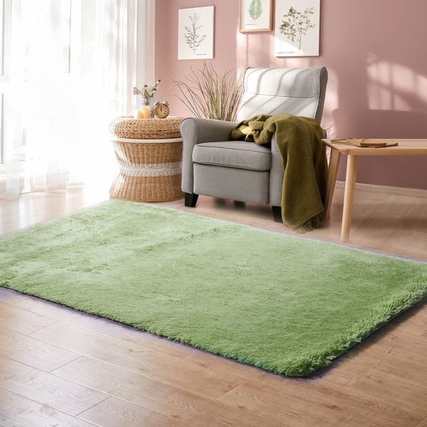 Floor Mat Rugs Shaggy Rug Area Carpet Large Soft Mats – 300 x 200 cm, Green