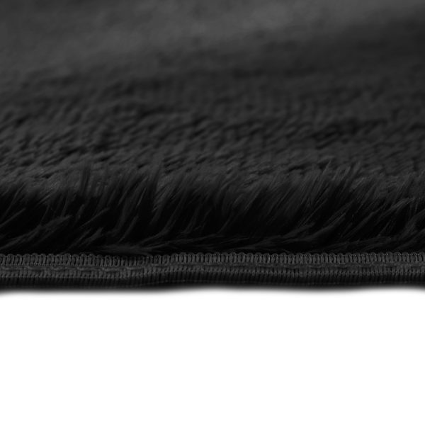 Floor Mat Rugs Shaggy Rug Area Carpet Large Soft Mats – 120 x 160 cm, Black