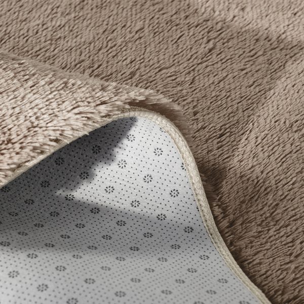 Floor Mat Rugs Shaggy Rug Area Carpet Large Soft Mats – 200 x 230 cm, Tan